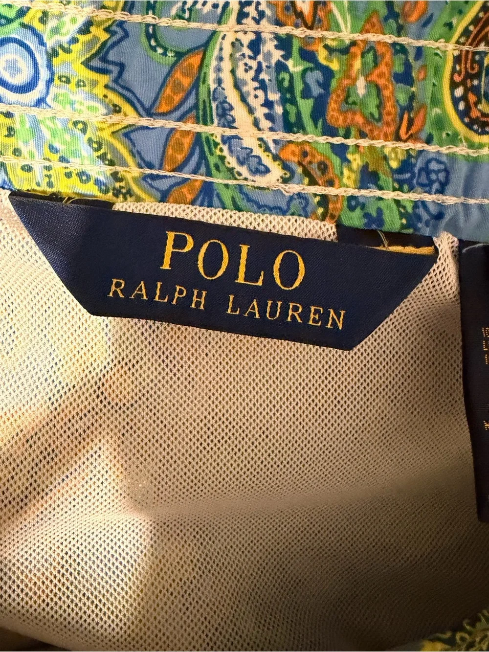 Polo Ralph Lauren Men's Swim Trunks Size Medium M Light Blue Paisley Floral